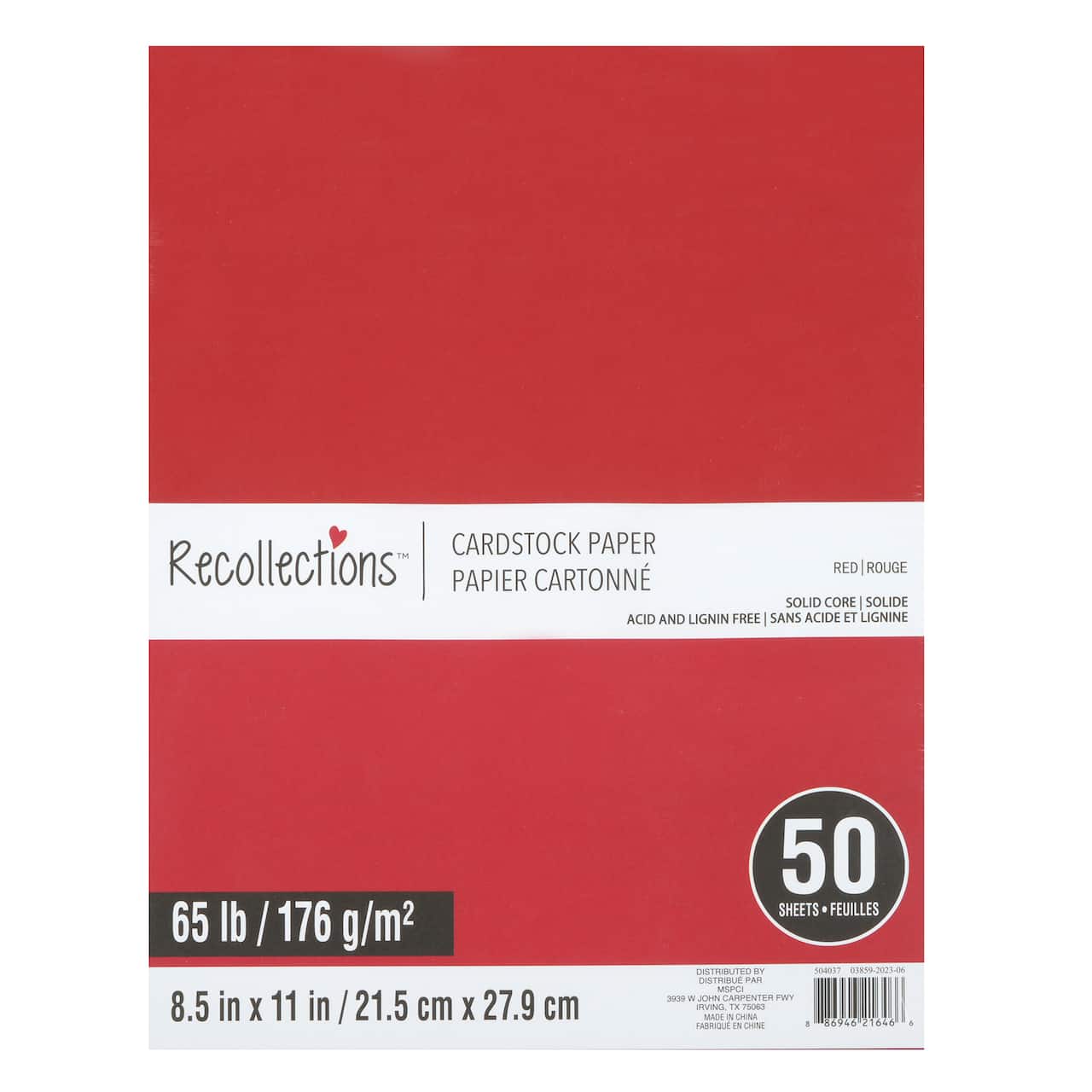 8.5" x 11" Cardstock Paper by Recollections™, 50 Sheets